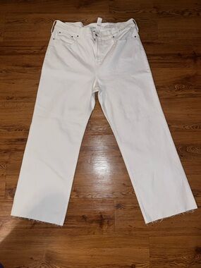 J. Crew White Relaxed Straight-Leg Jeans